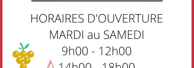 ⏰ Nouveaux horaires 🍇